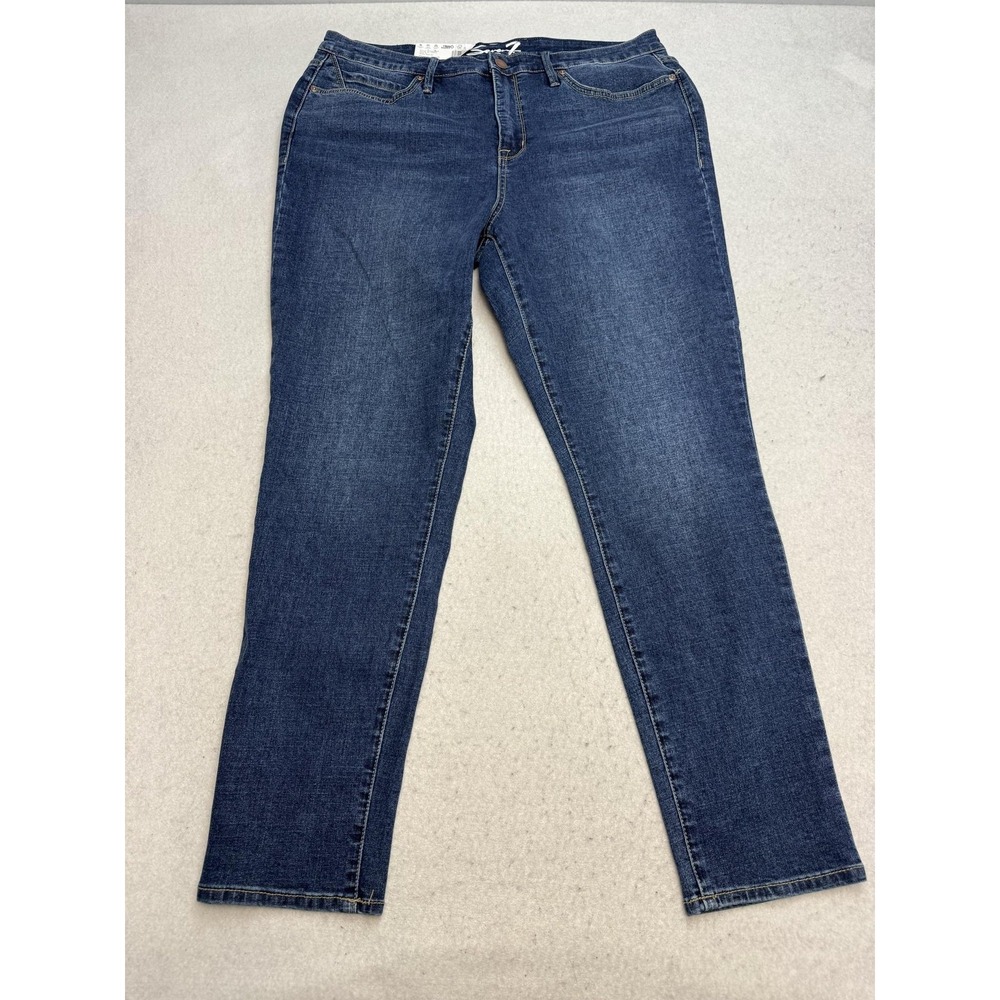 Seven7 Jeans Womens 16 Blue Medium Wash High Rise Skinny Stretch Denim Pants